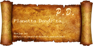 Planetta Donáta névjegykártya